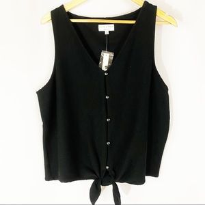Madewell Texture Thread Button Front Tie Top